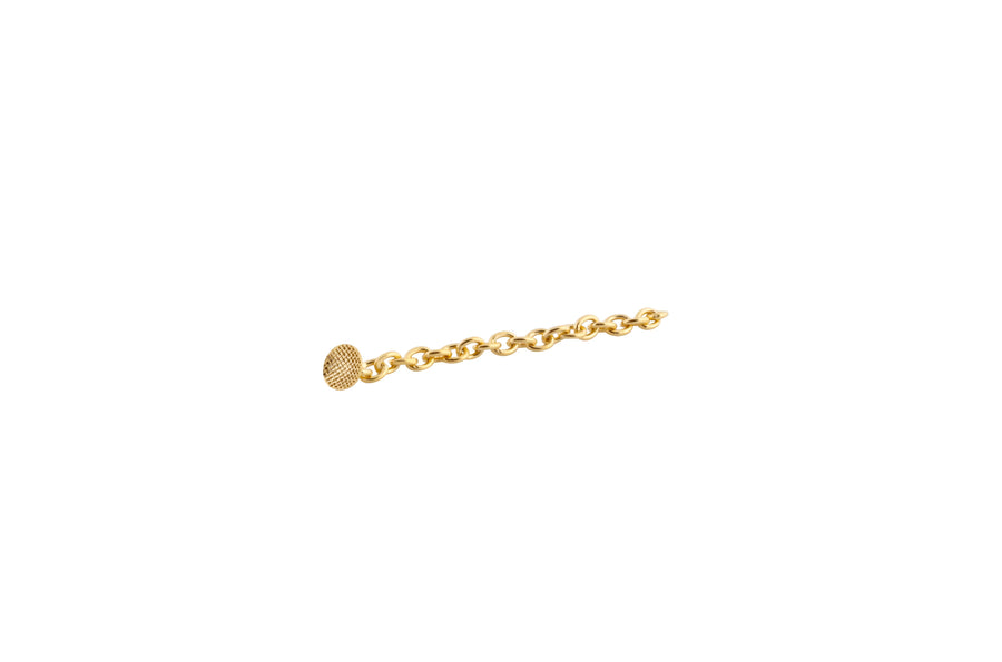 Gold orthodontic eruption chain with bondable button/pad for impacted tooth exposure and traction