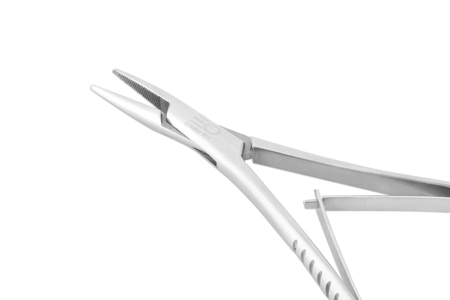 Elite Essential Mathieu plier with glove guard — self-locking orthodontic ligature tying and elastic placement plier, stainless steel