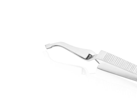 Elite Orthodontic Supplies dual-ended orthodontic bracket holder and explorer combination instrument featuring a reverse-action bracket tweezer on one side and a fine explorer tip on the other for precise bracket handling and enamel examination