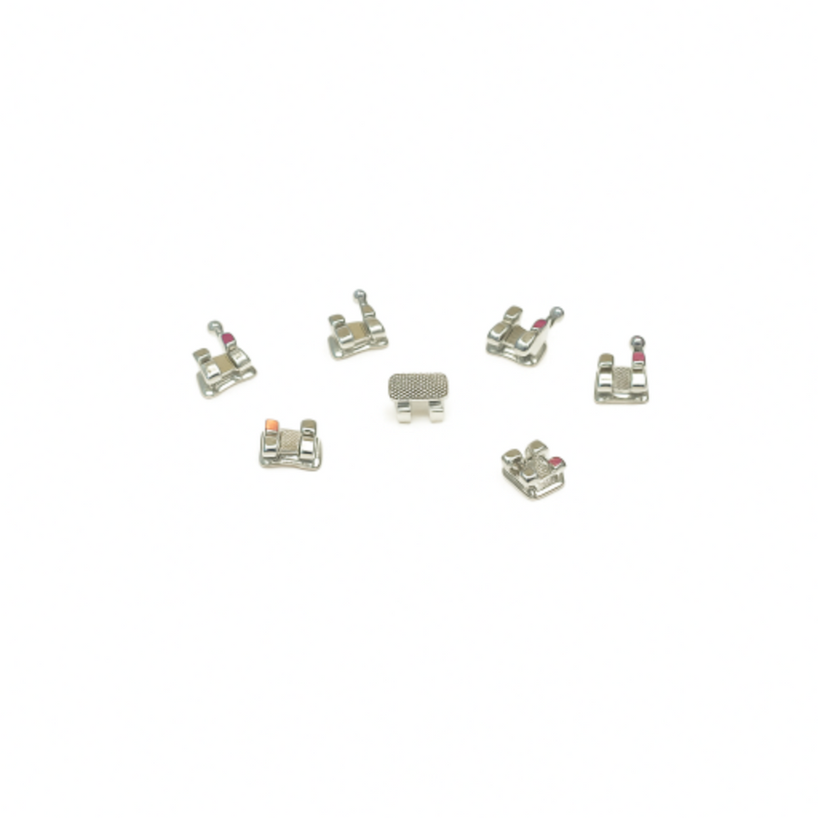 Elite metal orthodontic brackets individual 10-pack UR1–LL5 — Roth or MBT, .018 or .022 slot