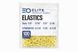 5000 Orthodontic Elastics – Interarch Rubber Bands for Braces (Sizes 1/8 , 3/16, 1/4, 5/16″; Light 3.5 oz/Medium 5 oz/Heavy 6.5 oz)