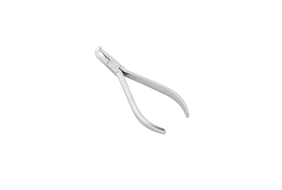 Orthodontic band removing pliers with hardened metal tip, used for safe and precise removal of molar and premolar bands without damaging enamel, stainless steel orthodontic tool for dental professionals