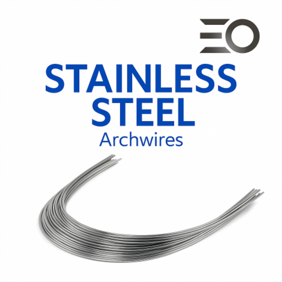 Stainless Steel rectangular orthodontic archwires 10 pack — upper or lower, natural or ovoid arch form, rrectangular sizes from .014x.014 to .021x.025