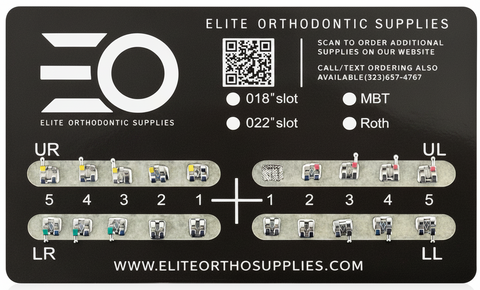Elite Orthodontic Supplies product label with branding and specifications.
